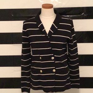 Anne Klein black and white knit blazer size large
